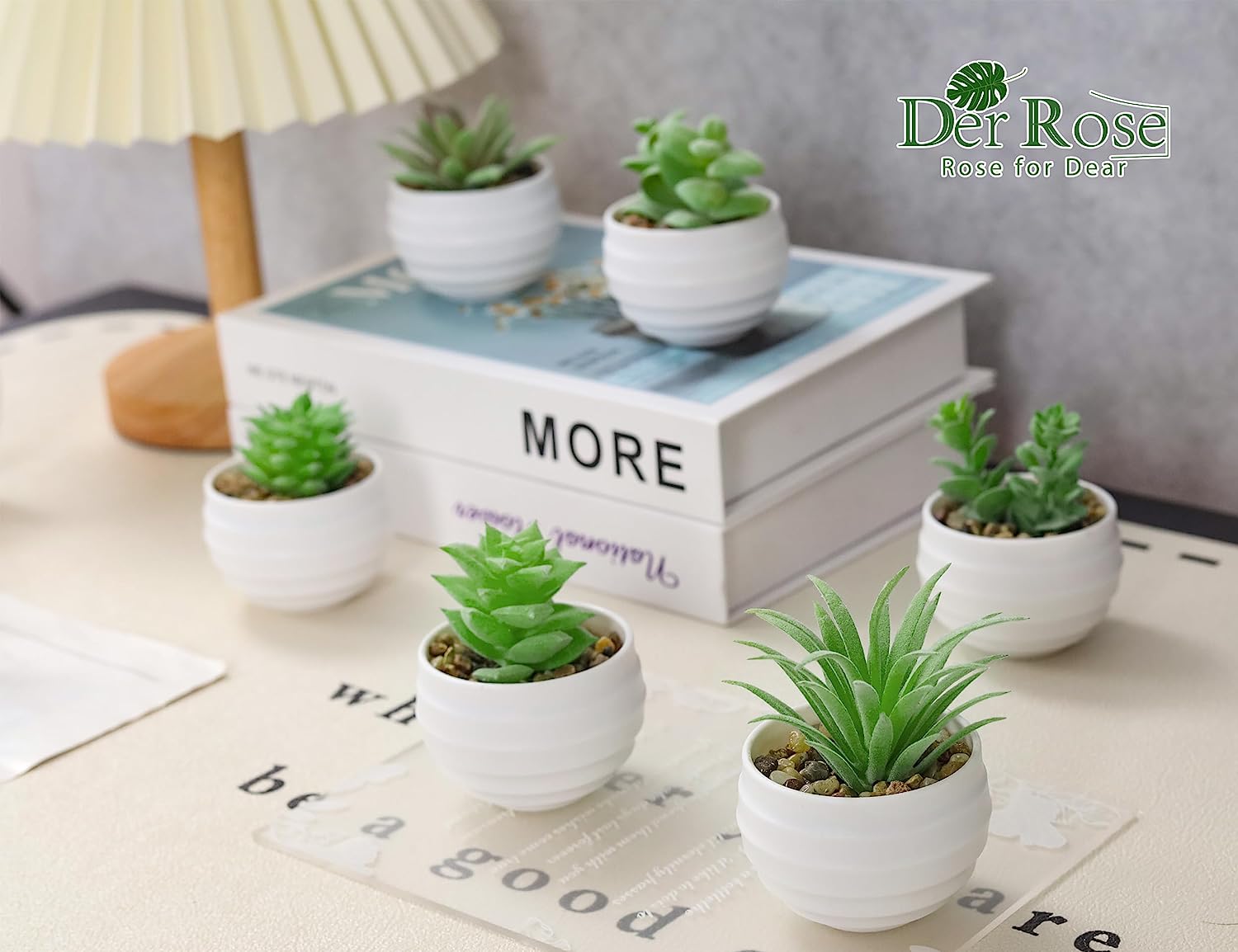 Set of 6 Succulents Plants Artificial Decor