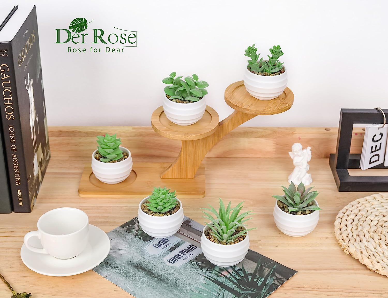 Set of 6 Succulents Plants Artificial Decor